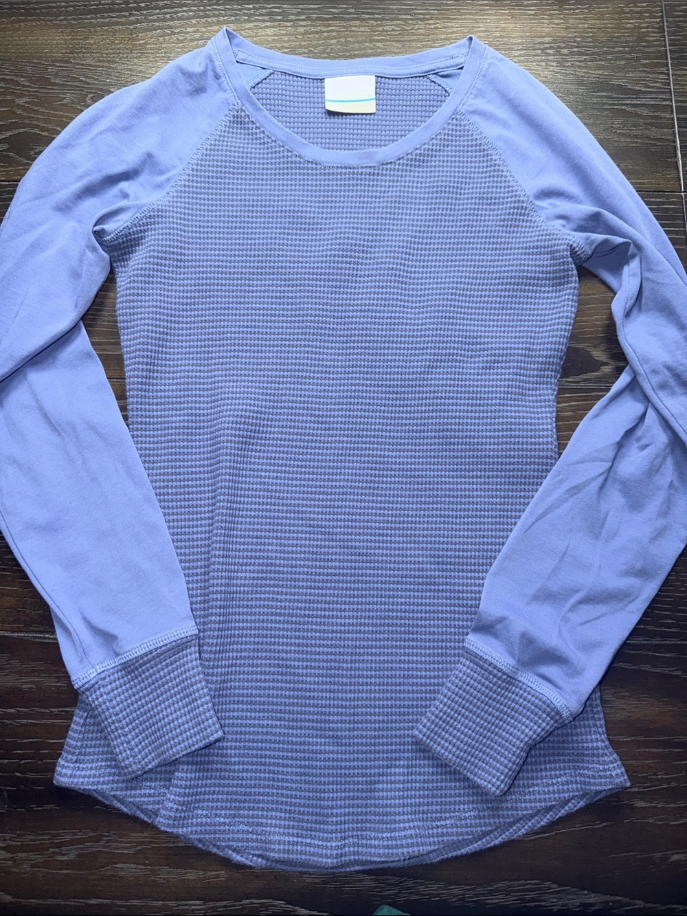 Women’s Columbia XS Blue & black Waffle-Knit Raglan Thermal Top winter durable
